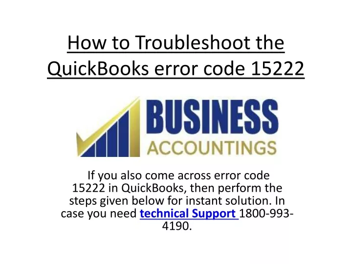how to troubleshoot the quickbooks error code 15222