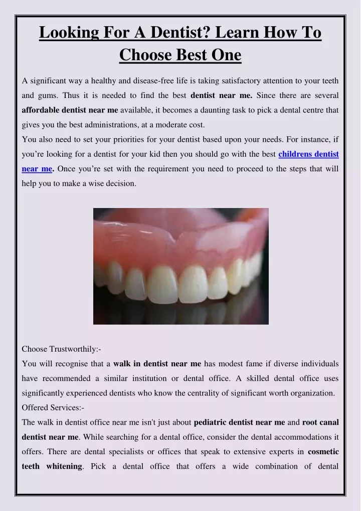 looking for a dentist learn how to choose best one
