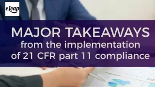 major takeaways from the implementation