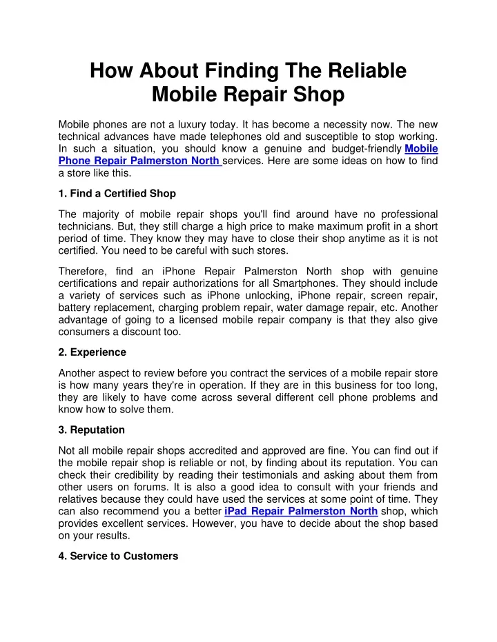 how about finding the reliable mobile repair shop