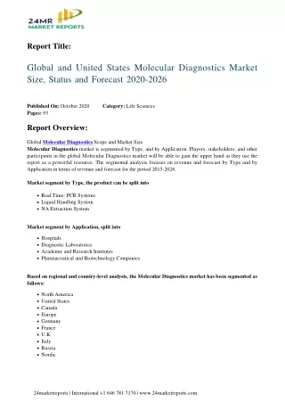 Molecular Diagnostics Market Size, Status and Forecast 2020-2026