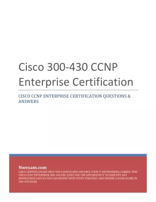 cisco 300 430 ccnp enterprise certification