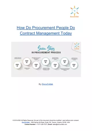 how do procurement people do contract management