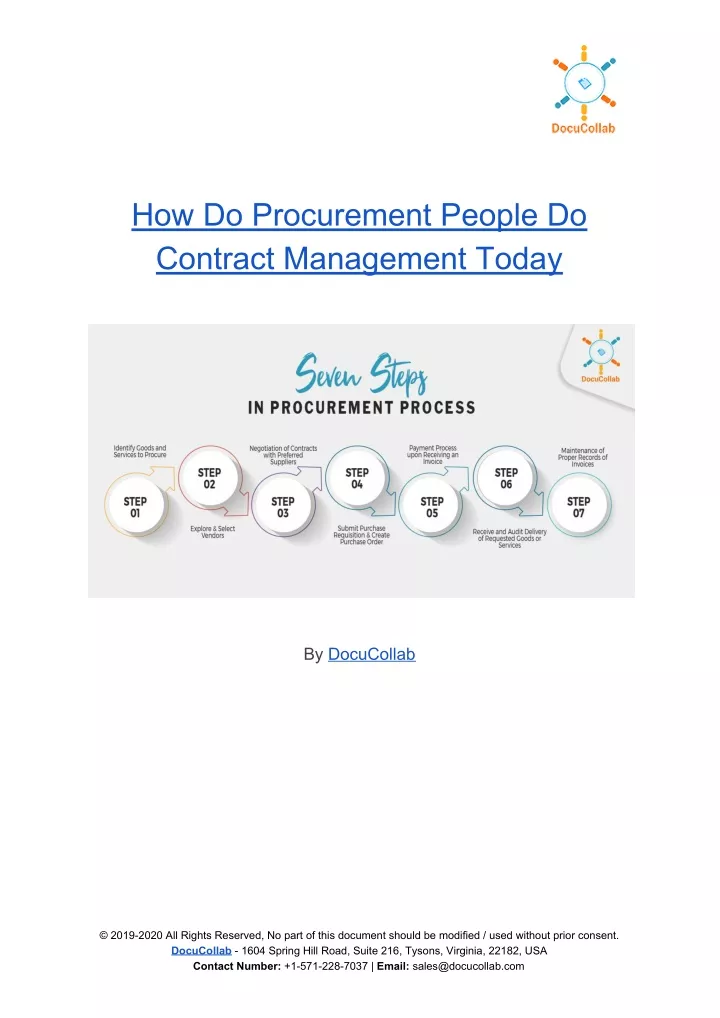 how do procurement people do contract management