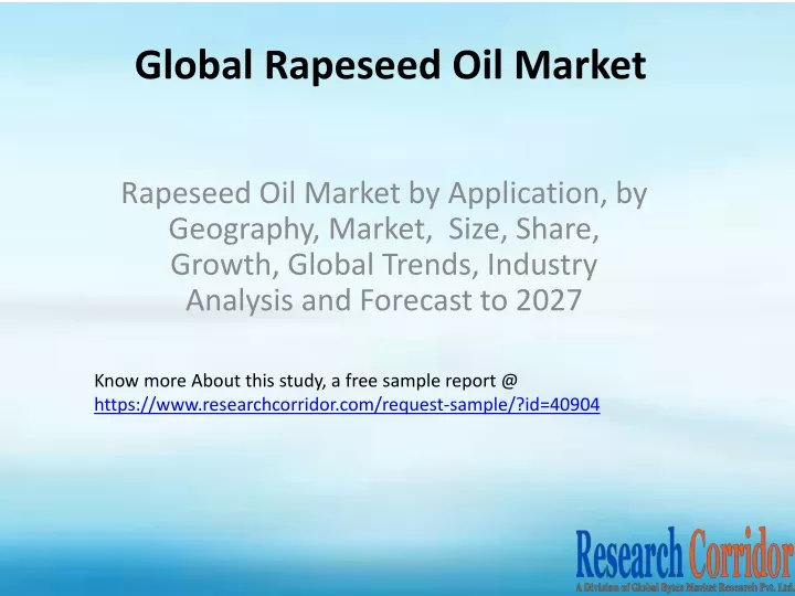 global rapeseed oil market
