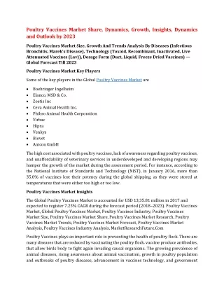 poultry vaccines market share dynamics growth