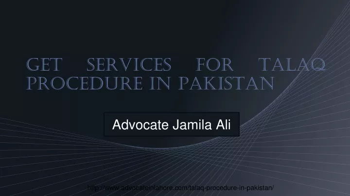 get services for talaq procedure in pakistan