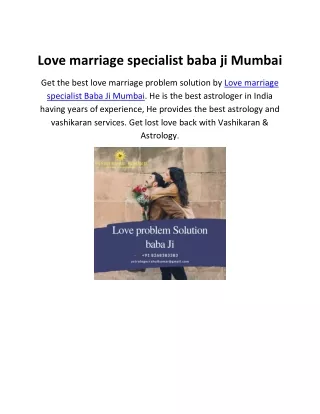 Love marriage specialist baba ji mumbai
