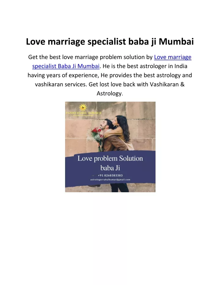 love marriage specialist baba ji mumbai