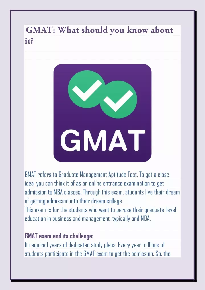gmat what should you know about it
