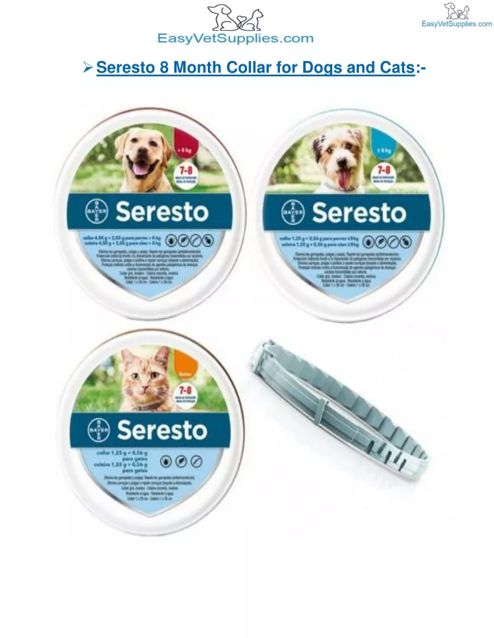 seresto 8 month collar for dogs and cats