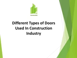 Types of Doors Used In Construction Industry