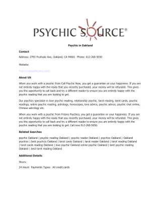 Psychic in Oakland