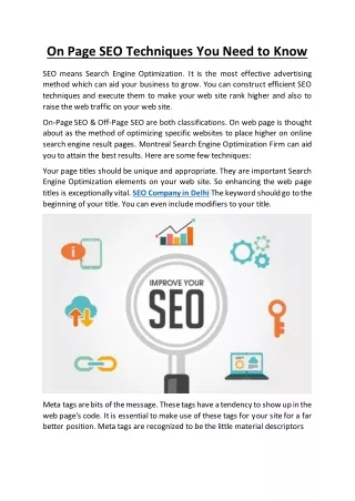 on page seo techniques you need to know