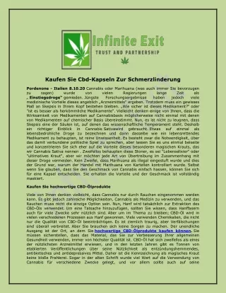 Kaufen Sie Cbd-Kapseln Zur Schmerzlinderung