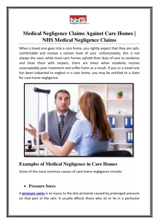 Medical Negligence Claims Against Care Homes | NHS Medical Negligence Claims