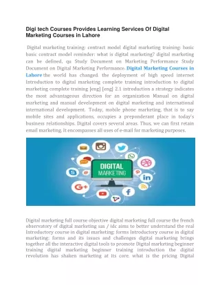 digi tech courses provides learning services