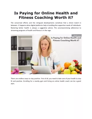 Is Paying for Online Health and Fitness Coaching Worth it?
