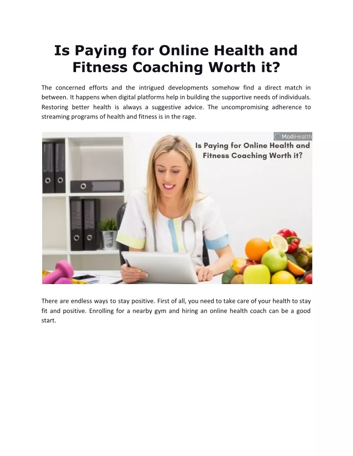 is paying for online health and fitness coaching