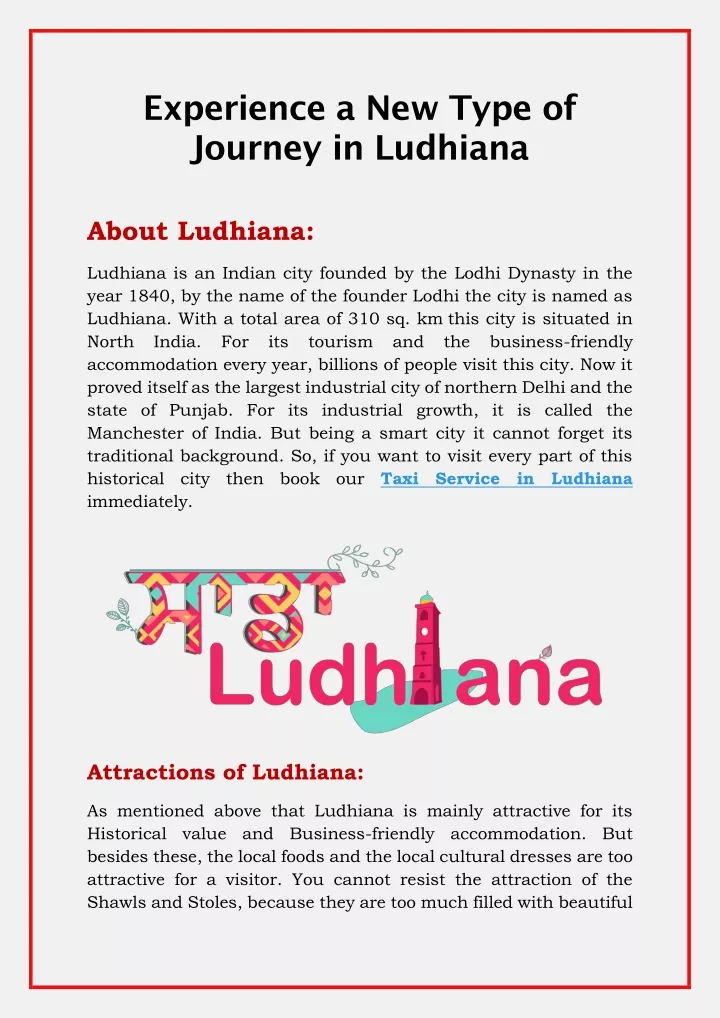 experience a new type of journey in ludhiana