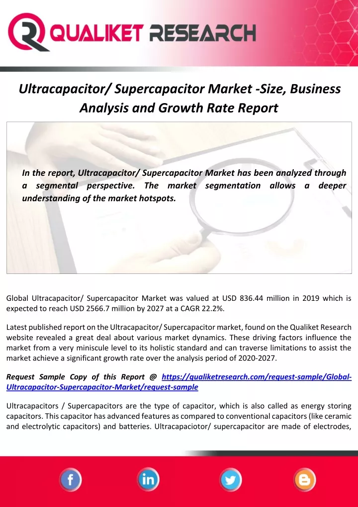 ultracapacitor supercapacitor market size