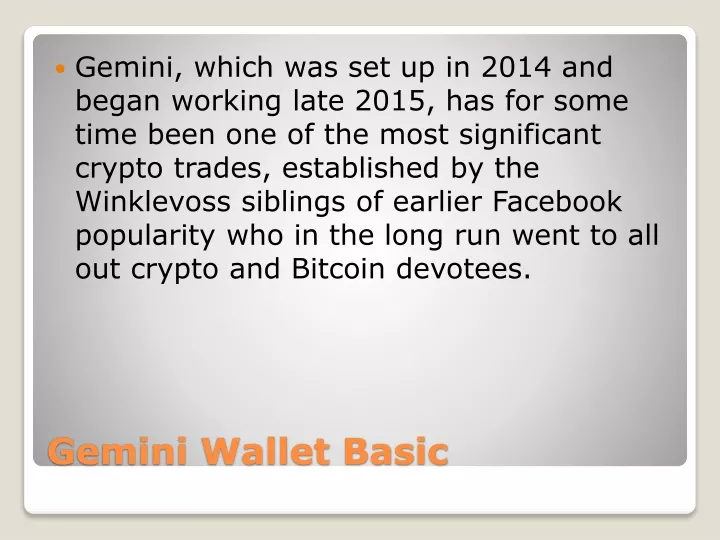 gemini wallet basic