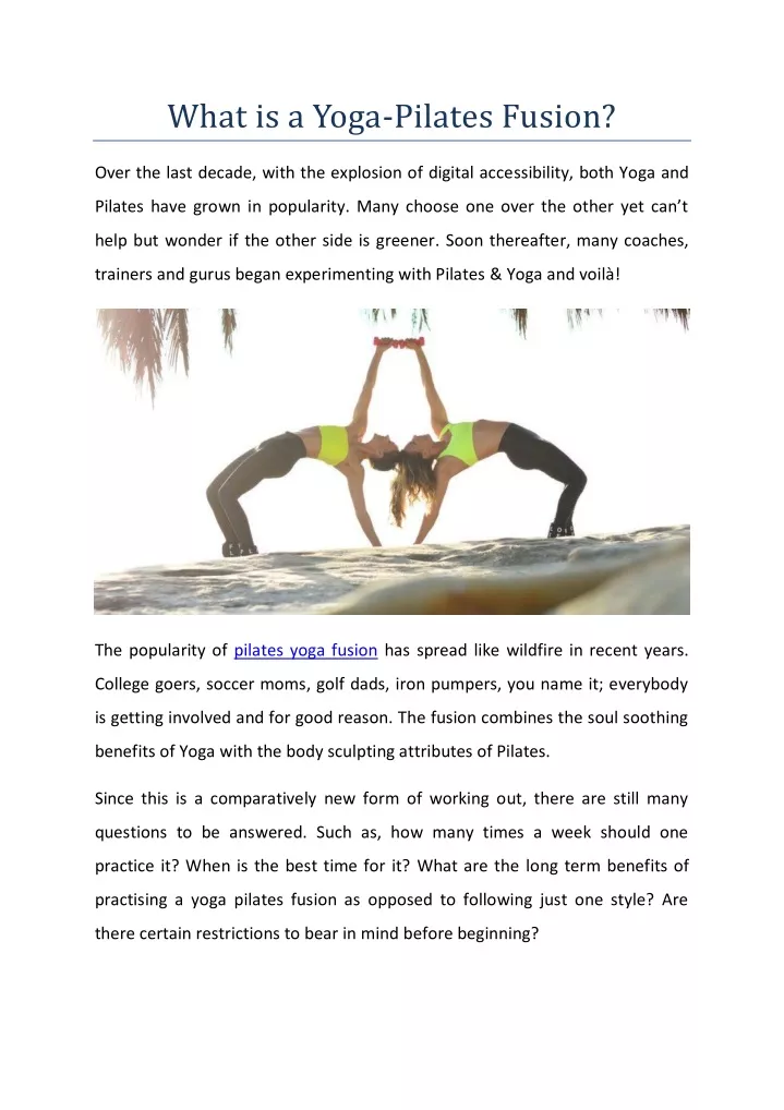 what is a yoga pilates fusion