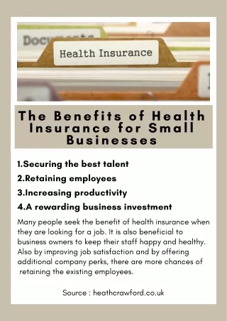 The Benefits of Health Insurance for Small Businesses