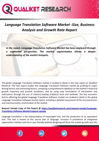 Language Translation Software Market Size, Share, Future Scope and Forecast