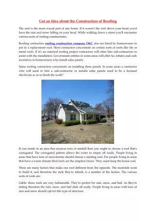 get an idea about the construction of roofing