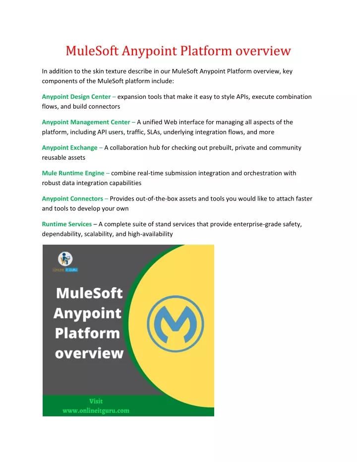 mulesoft anypoint platform overview