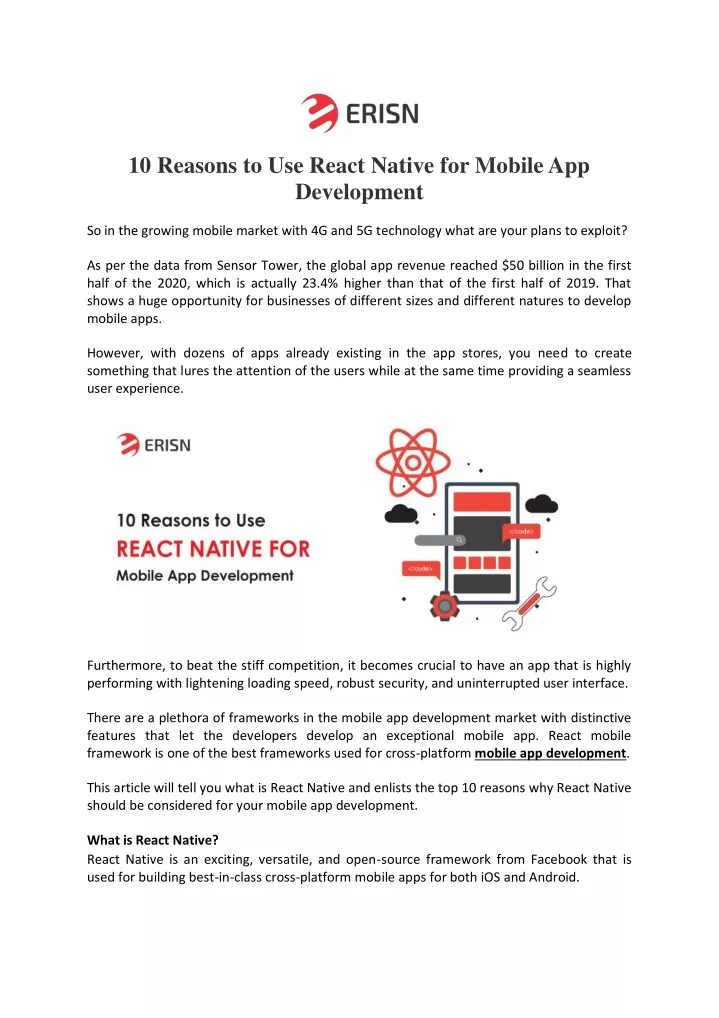 10 reasons to use react native for mobile