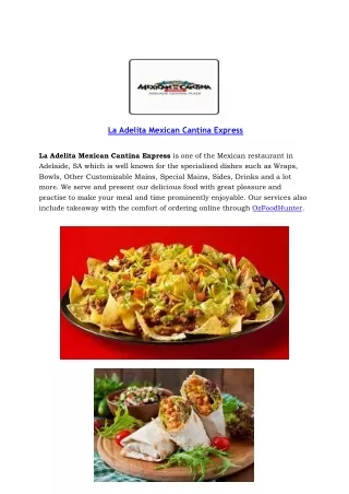 5% Off - La Adelita Mexican Cantina Express Adelaide Menu, SA