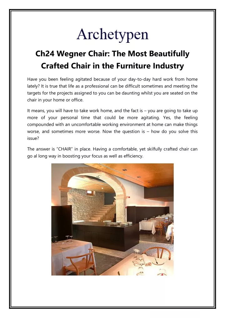 ch24 wegner chair the most beautifully crafted