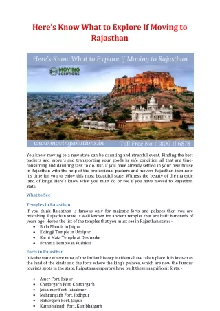 here s know what to explore if moving to rajasthan