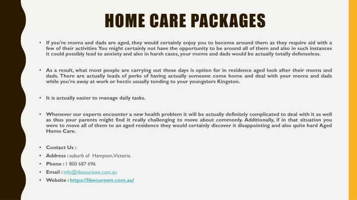 home care packages