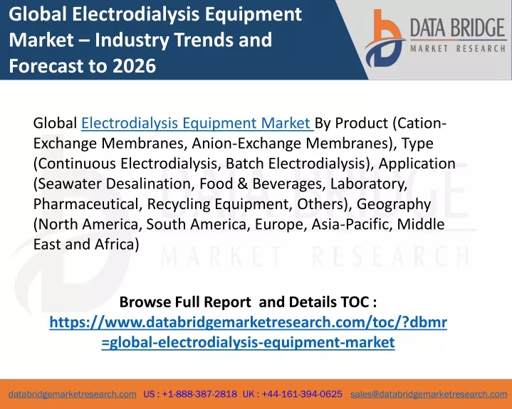 global electrodialysis equipment market industry