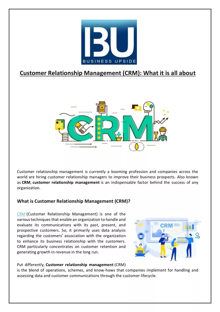customer relationship management crm what