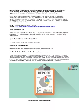 backwash filters market report analysis