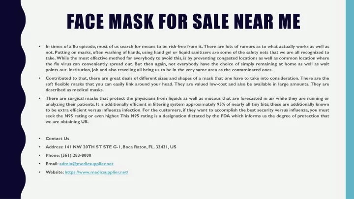 face mask for sale near me