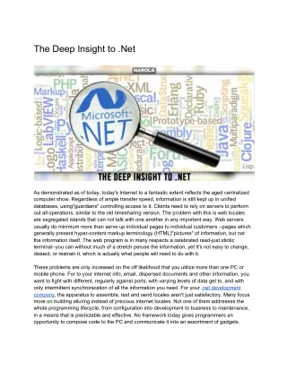 The Deep Insight of .net