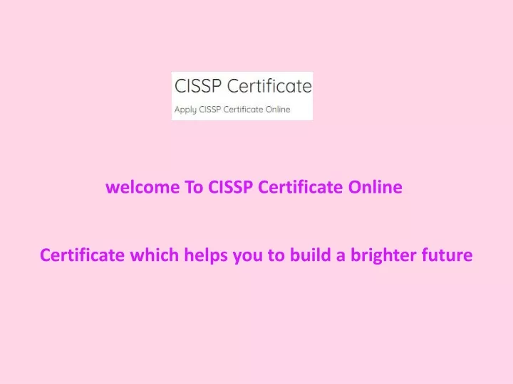 welcome to cissp certificate online