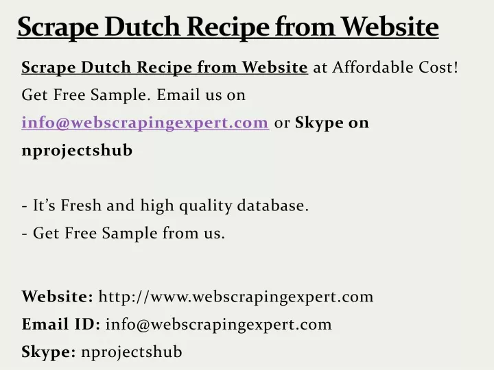 scrape dutch recipe from website
