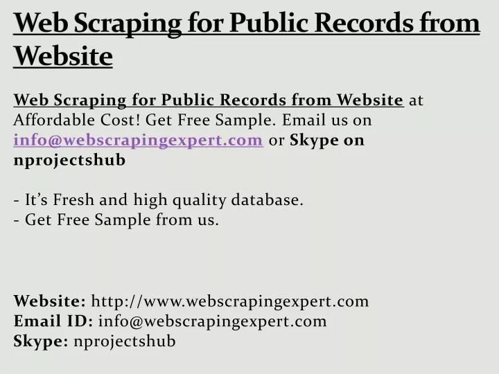 web scraping for public records from website