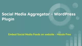 Social media aggregator - WordPress plugin