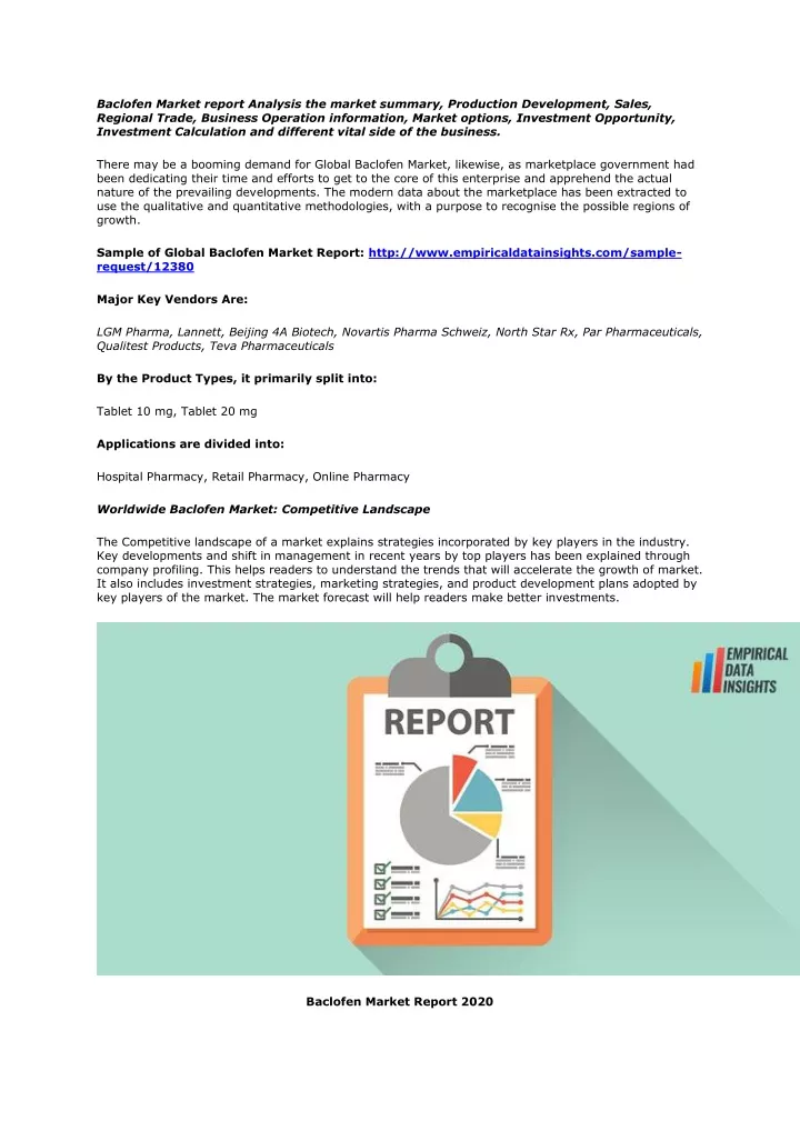 baclofen market report analysis the market