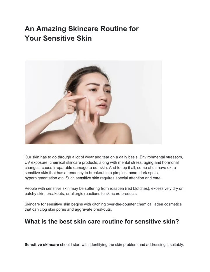 an amazing skincare routine for your sensitive