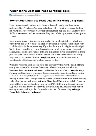which is the best business scraping tool