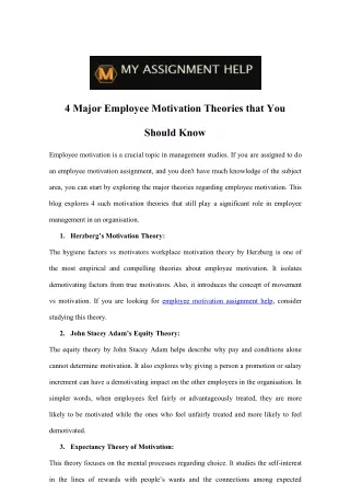 4 major employee motivation theories that you