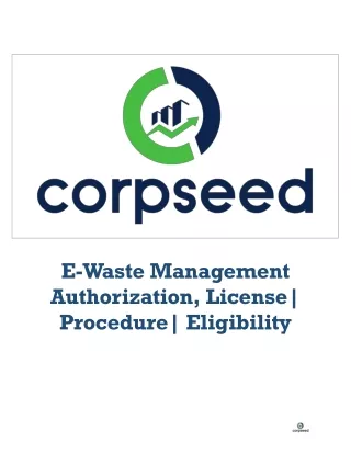 E-Waste Management Authorization, License Procedure Eligibility